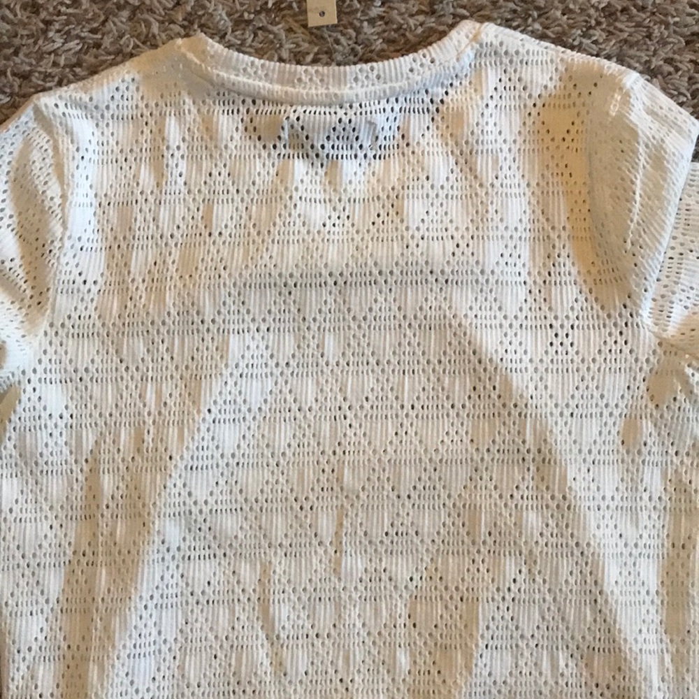 Madewell Modern Tie-Front Tee Geo-Eyelet NWT XS - Picture 8 of 8